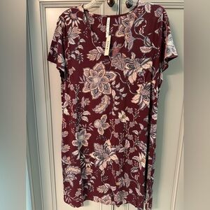 Soma cool nights Burgundy Floral Pajama sleepshirt